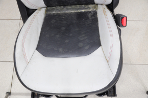 Passenger seat Jeep Compass 17-21 with airbag, mechanical, leather, gray with black inserts, for cleaning