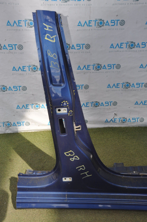 Front right quarter VW Passat b8 16-19 USA blue with central pillar, without side member, dented, bumps