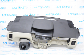 Dashboard front panel with AIRBAG Toyota Prius V 12-16 beige, with overlay