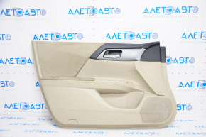 Door trim card front left Honda Accord 13-15 velour beige, scratches, for dry cleaning