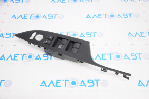Front left window lift control Honda Accord 13-17 1 button auto with overlay, worn buttons
