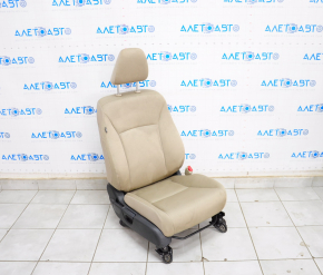 Passenger seat Honda Accord 13-15 without airbag, mechanical, beige velour, dry-cleanable