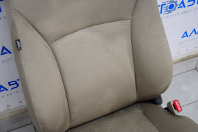 Passenger seat Honda Accord 13-15 without airbag, mechanical, beige velour, dry-cleanable