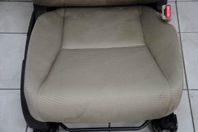 Passenger seat Honda Accord 13-15 without airbag, mechanical, beige velour, dry-cleanable