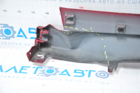 Right threshold of Honda Accord 18-20 red, dented at the front, broken fasteners, tears, filed, missing 1 lower fastener