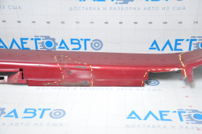 Right threshold of Honda Accord 18-20 red, dented at the front, broken fasteners, tears, filed, missing 1 lower fastener