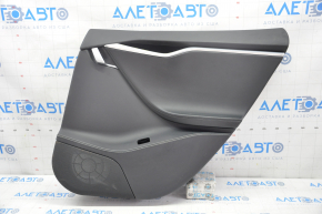 Door trim card rear right Tesla Model S 12-15 pre-rest black, pokes on chrome