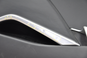 Door trim card rear right Tesla Model S 12-15 pre-rest black, pokes on chrome