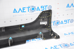 Right threshold Chrysler 200 15-17 graphite broken fasteners, sawed, torn, dented, scratches
