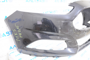 Front bumper bare Ford Fusion mk5 13-16 without parking sensors, black, worn, cracked, broken mount