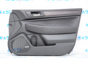 Door trim card front right Subaru Outback 15-16 black, leather, wood insert, scratches