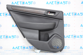 Door trim card rear left Subaru Outback 15-16 black, leather, wood insert