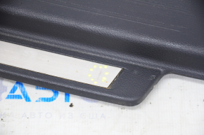 Front right threshold pad Subaru Outback 15-19 black, with chrome trim, butt on chrome