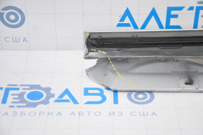 Right threshold VW Passat b8 16-19 USA R-Line silver dented, broken fasteners, sawed, part torn off in front