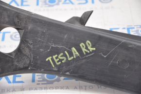 Rear Trunk Door Outer Trim Right Tesla Model S 12-20 Black, Scratched