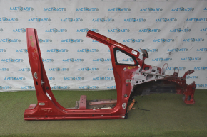 Front right quarter Toyota Prius V 12-17 red with central pillar
