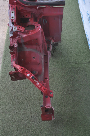 Front right quarter Toyota Prius V 12-17 red with central pillar