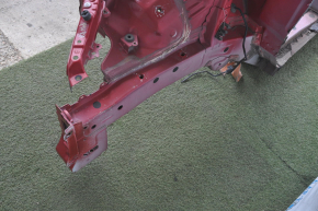 Front right quarter Toyota Prius V 12-17 red with central pillar