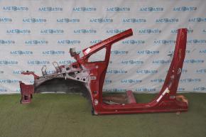 Front left quarter Toyota Prius V 12-17 red with central pillar, pokes