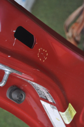 Front left quarter Toyota Prius V 12-17 red with central pillar, pokes