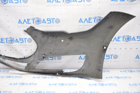 Front bare bumper Tesla Model S 12-15 pre-rest, gray, 6 sensors, crack, broken fastener, left part torn off