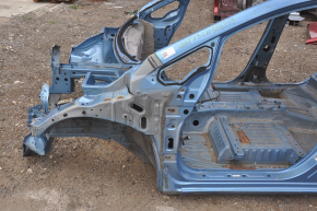 Front left quarter Nissan Leaf 13-17 blue on the body, bent side member, bumps