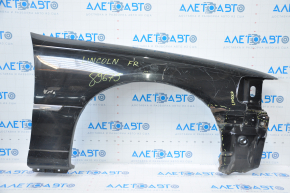 Front right fender assembly Lincoln Town Car 98-11 black, tears, rust, dented bottom, bump