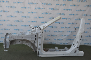 Front left quarter Nissan Rogue 14-20 white with central pillar, bumps, dented