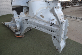 Front left quarter Nissan Rogue 14-20 white with central pillar, bumps, dented
