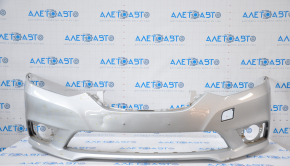 Front bumper bare Nissan Sentra 16-19 rest silver broken mount, dented, scratches