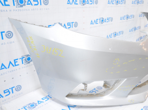 Front bumper bare Nissan Sentra 16-19 rest silver broken mount, dented, scratches