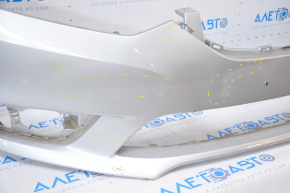 Front bumper bare Nissan Sentra 16-19 rest silver broken mount, dented, scratches