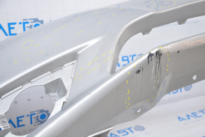 Front bumper bare Nissan Sentra 16-19 rest silver broken mount, dented, scratches