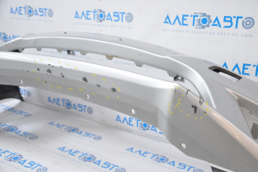 Front bumper bare Nissan Sentra 16-19 rest silver broken mount, dented, scratches
