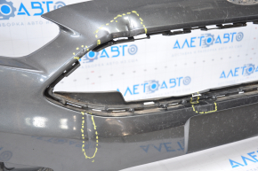 Front bumper bare Ford Focus mk3 15-18 rest graphite breaks in fasteners, dents, bumps