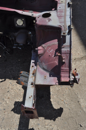 Front left quarter Hyundai Sonata 15-19 red on the body, dented side member nose, bumps