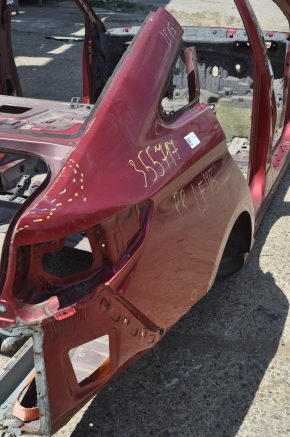 Quarter wing rear right Hyundai Sonata 15-19 red on the body, dented, bumps