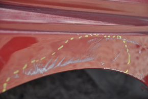 Quarter wing rear right Hyundai Sonata 15-19 red on the body, dented, bumps