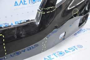 Bare front bumper Lexus RX350 10-12 pre-rest black, for parking sensors, broken fasteners, no right part, dented, tears