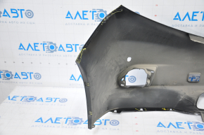 Bare front bumper Lexus RX350 10-12 pre-rest black, for parking sensors, broken fasteners, no right part, dented, tears