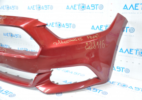 Front bumper bare Ford Mustang mk6 15-17 red dented, missing parts, breaks, broken fasteners
