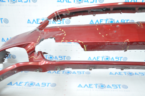 Front bumper bare Ford Mustang mk6 15-17 red dented, missing parts, breaks, broken fasteners