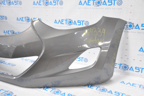 Front bumper bare Hyundai Elantra UD 11-13 prerest graphite dented, tears, sawed, broken fasteners, not