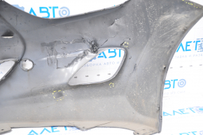 Front bumper bare Hyundai Elantra UD 11-13 prerest graphite dented, tears, sawed, broken fasteners, not