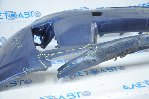 Front bumper bare Toyota Prius 30 10-11 pre-rest blue, missing left part, tears, dents, broken fasteners