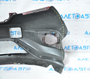 Front bumper bare Nissan Murano z52 15-18 pre-rest red, torn off right part, broken fasteners, tears, sawed, dented