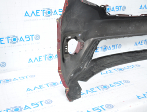 Front bumper bare Nissan Murano z52 15-18 pre-rest red, torn off right part, broken fasteners, tears, sawed, dented