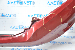 Front bumper bare Nissan Murano z52 15-18 pre-rest red, torn off right part, broken fasteners, tears, sawed, dented