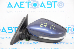 Left side mirror complete VW Passat b7 12-15 USA type as b7 5 pins, blue, turn signal, scale