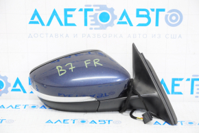 Side mirror right complete VW Passat b7 12-15 USA type as b7 5 pins, blue, turn signal